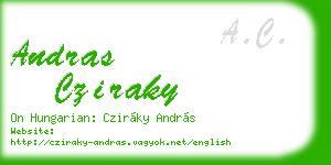 andras cziraky business card