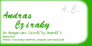 andras cziraky business card